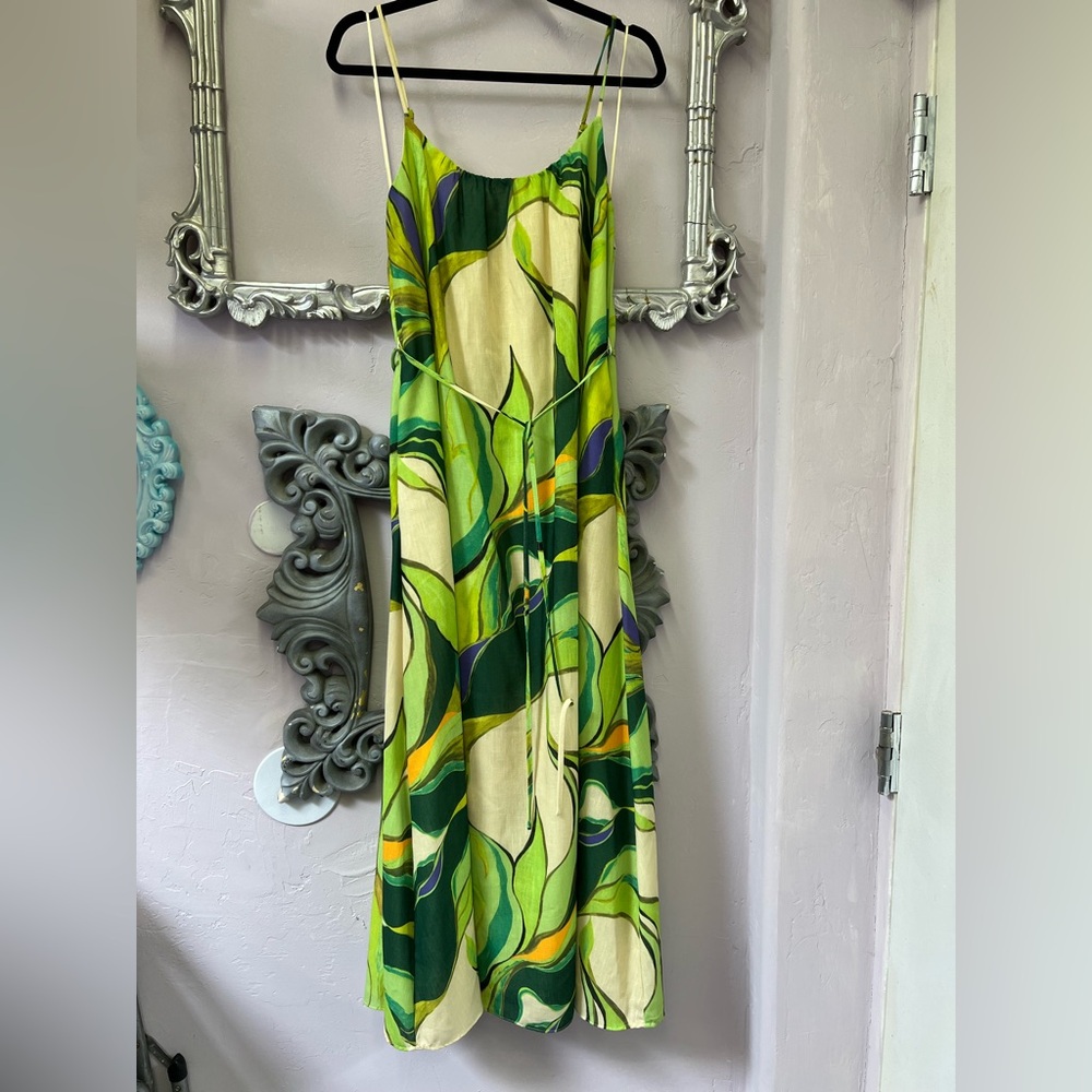 Sam Edelman Green and Cream Floral Dress